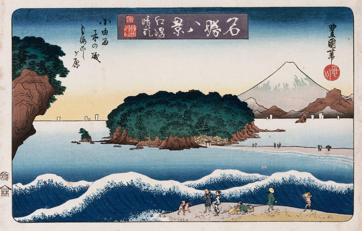 "Clearing Weather, Enoshima", fra serien "Otte udsigter over berømte steder" af Toyokuni II