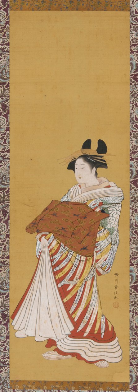 Yujo på parade, slutningen af det 18. århundrede. af Toyonobu Utagawa