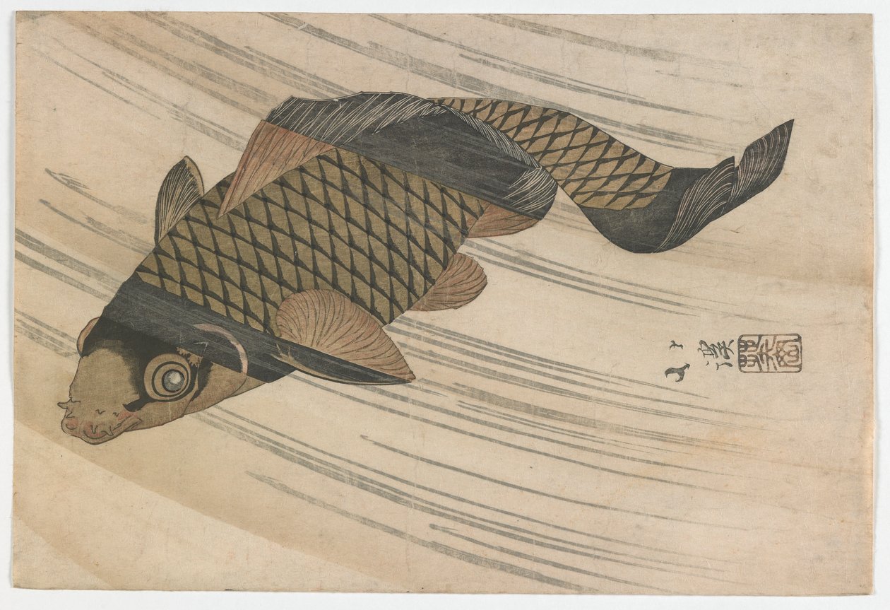 Carp Swimming Upstream, Edo-periode, midten af 1820