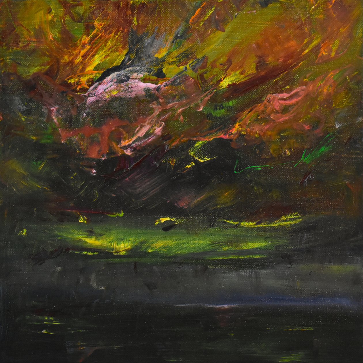 Angry Sky, 2017 (olie på lærred) af Tracy Lambros