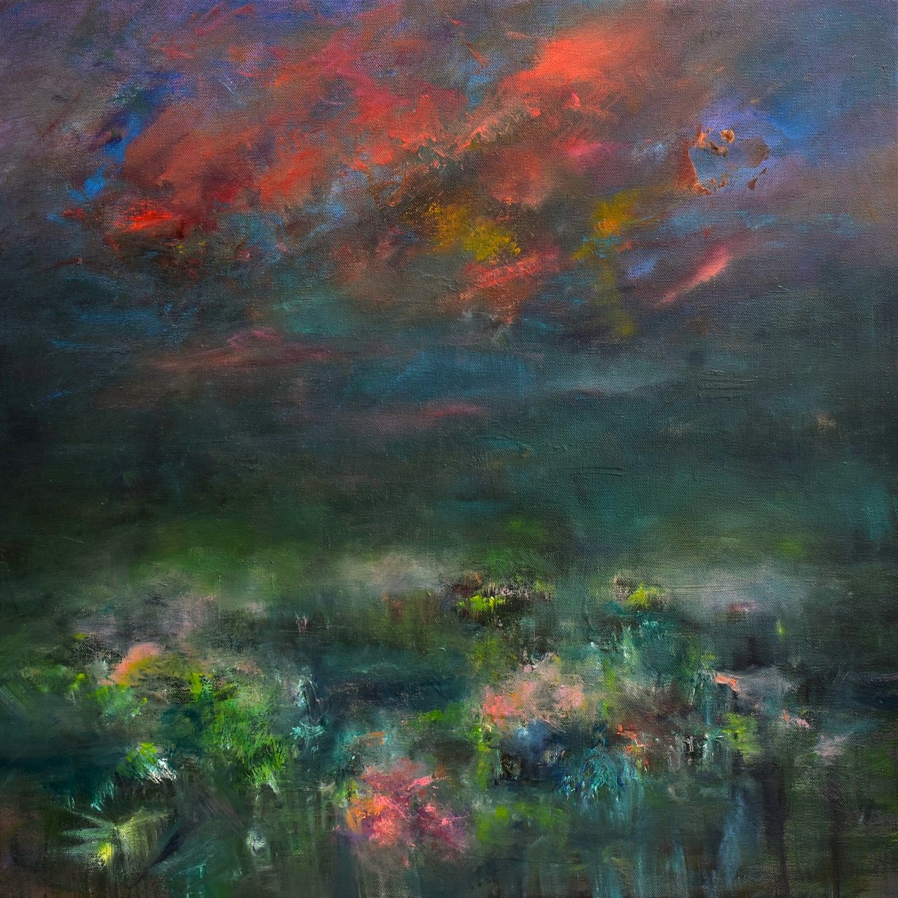 Seductive Nightfall, 2019 (olie på panel) af Tracy Lambros