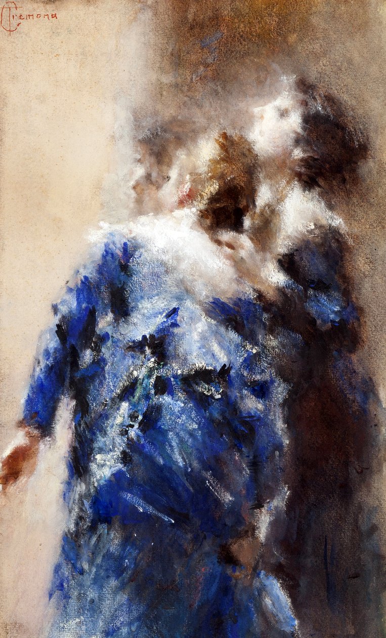 Le curiose par Cremona, Tranquillo (1837-1878). Akvarel på pap, størrelse: 49x30 af Tranquillo Cremona