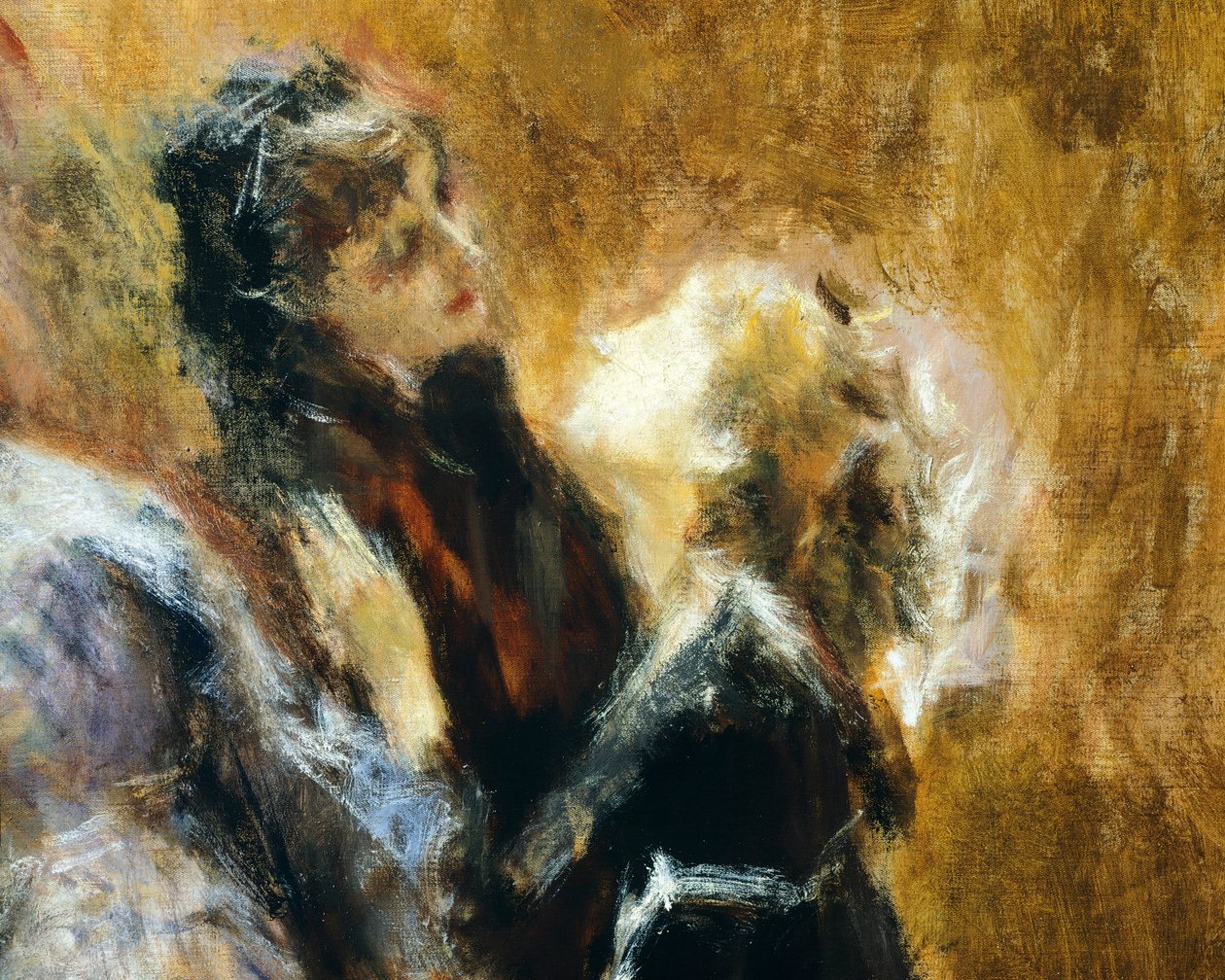 Besøg på kollegiet, af Tranquillo Cremona (1837-1878), olie på lærred af Tranquillo Cremona