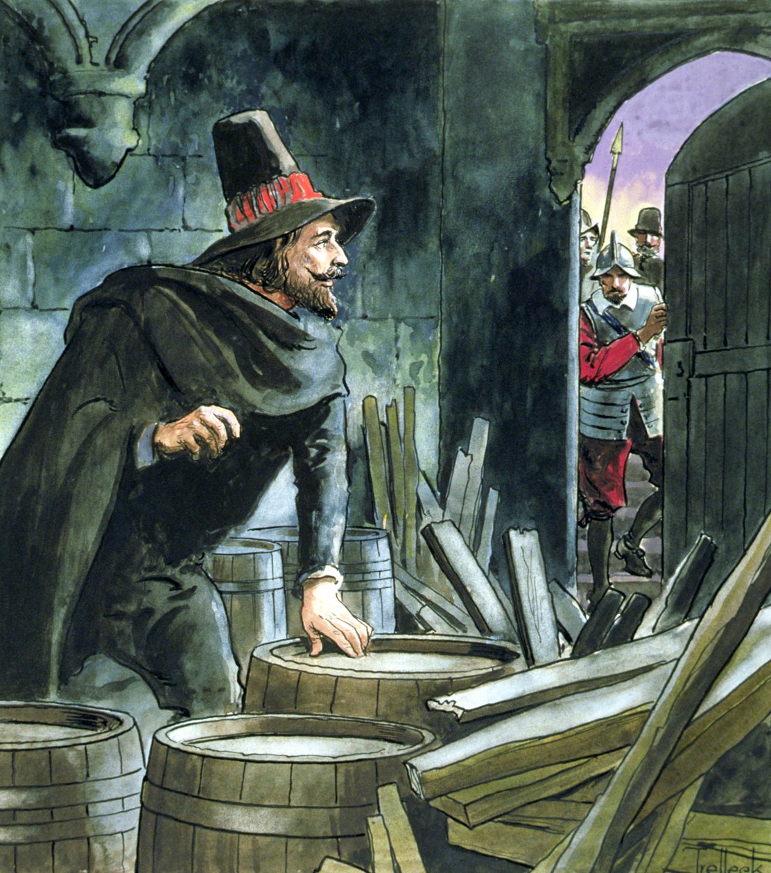 Guy Fawkes, fra "Peeps into the Past", udgivet omkring 1900 af Trelleek