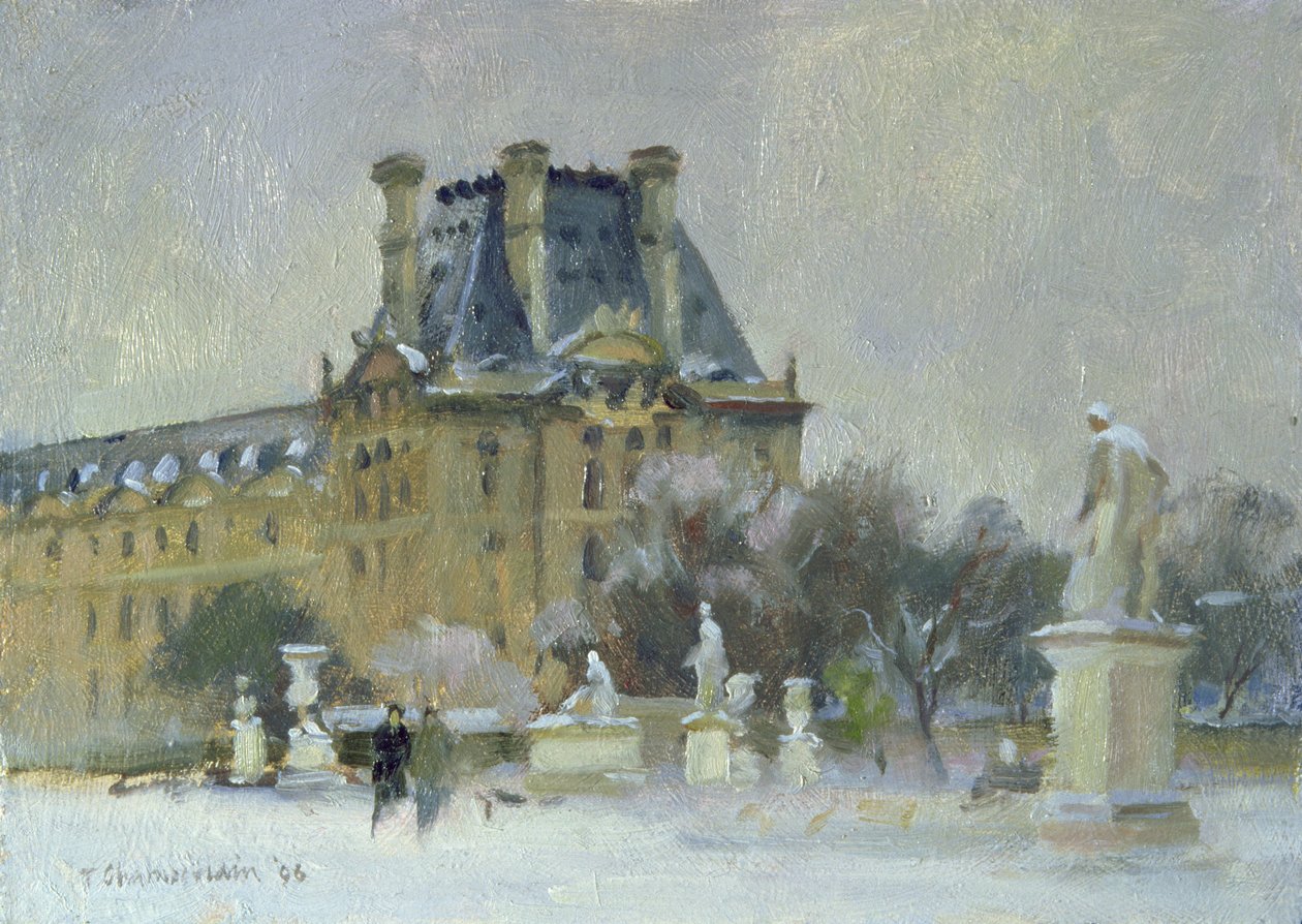 Sne i Tuillerierne, Paris, 1996 af Trevor Chamberlain