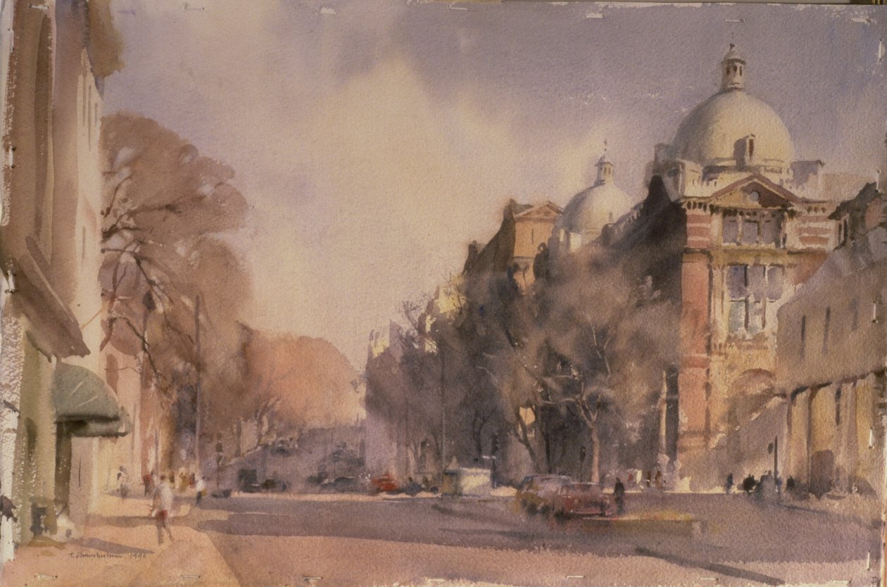 Winter Morning, Victoria and Albert Museum, 1990 (wc) af Trevor Chamberlain