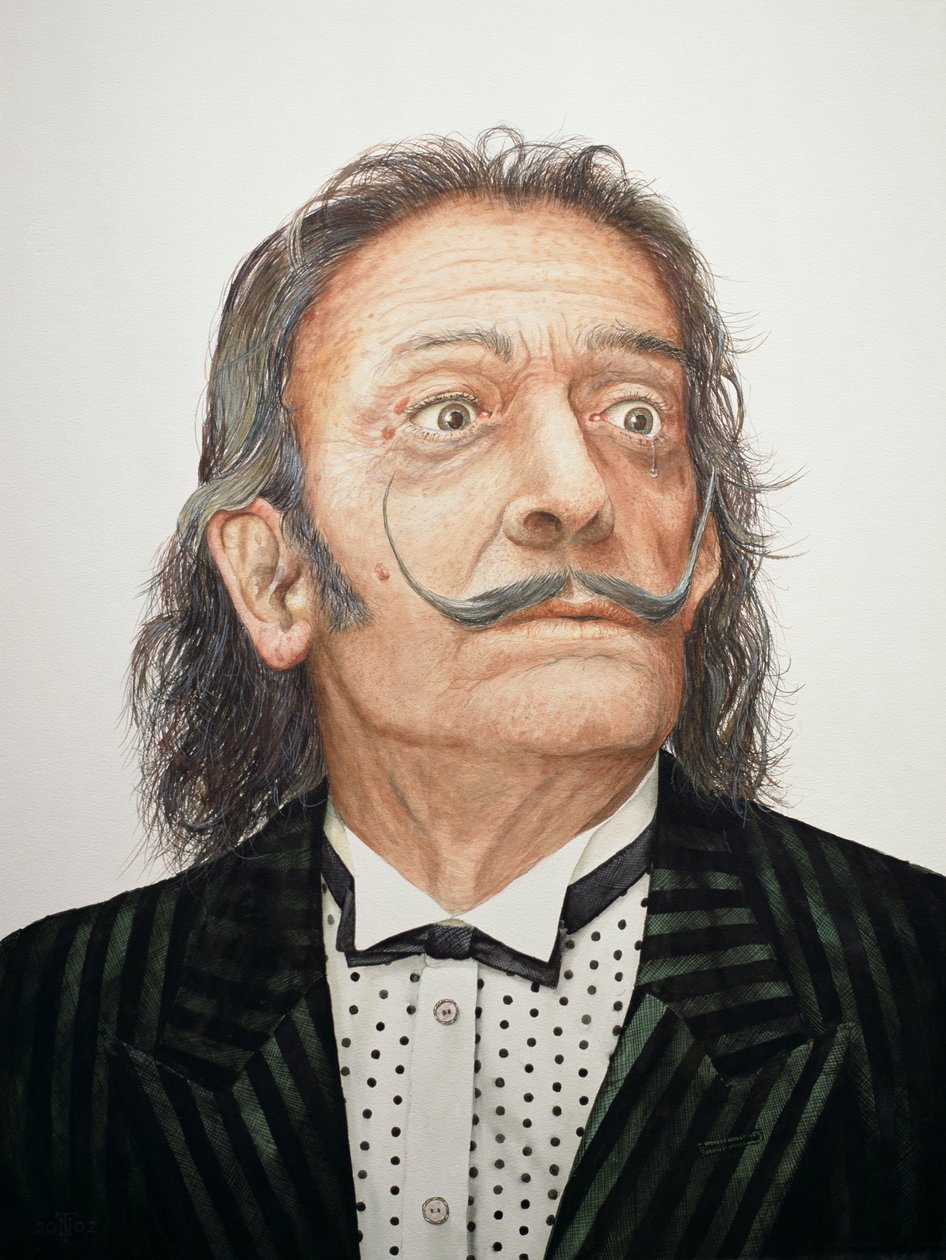 Dali (1904-89) (wc på akvarelplade) af Trevor Neal