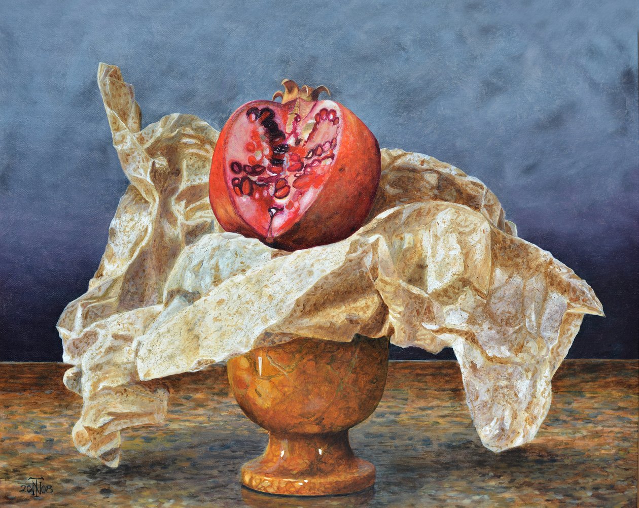 Granatæble stilleben, 2008 af Trevor Neal