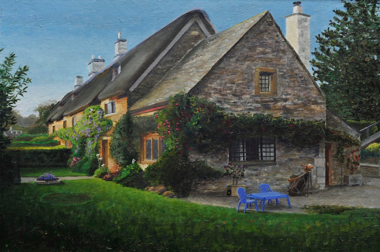 Stråtækt sommerhus, Great Tew, 2014 af Trevor Neal