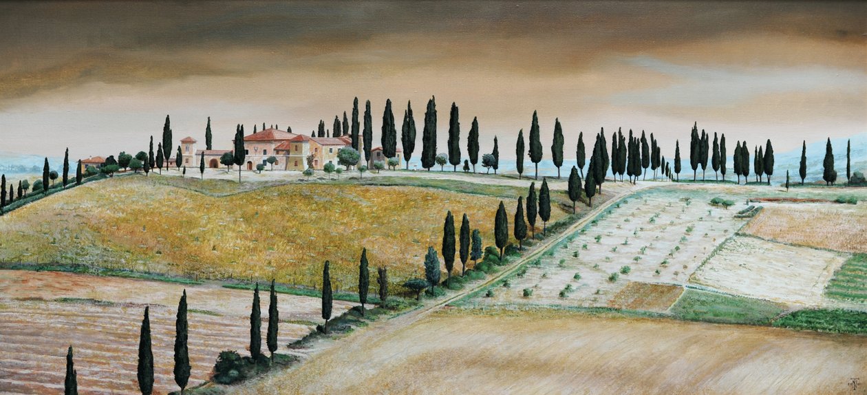 Villa on Hill, Toscana, 2001 af Trevor Neal