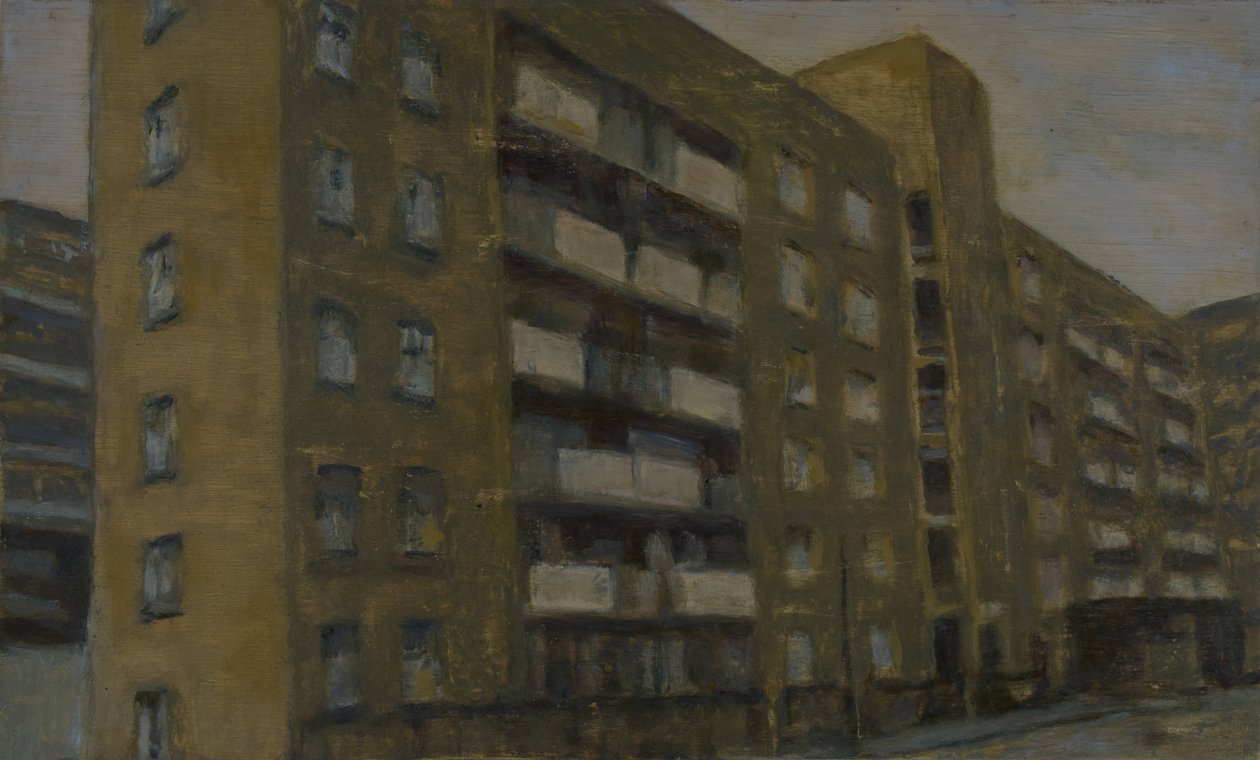 Et sted at bo 34, 2012 (olie på krydsfiner) af Trevor Burgess