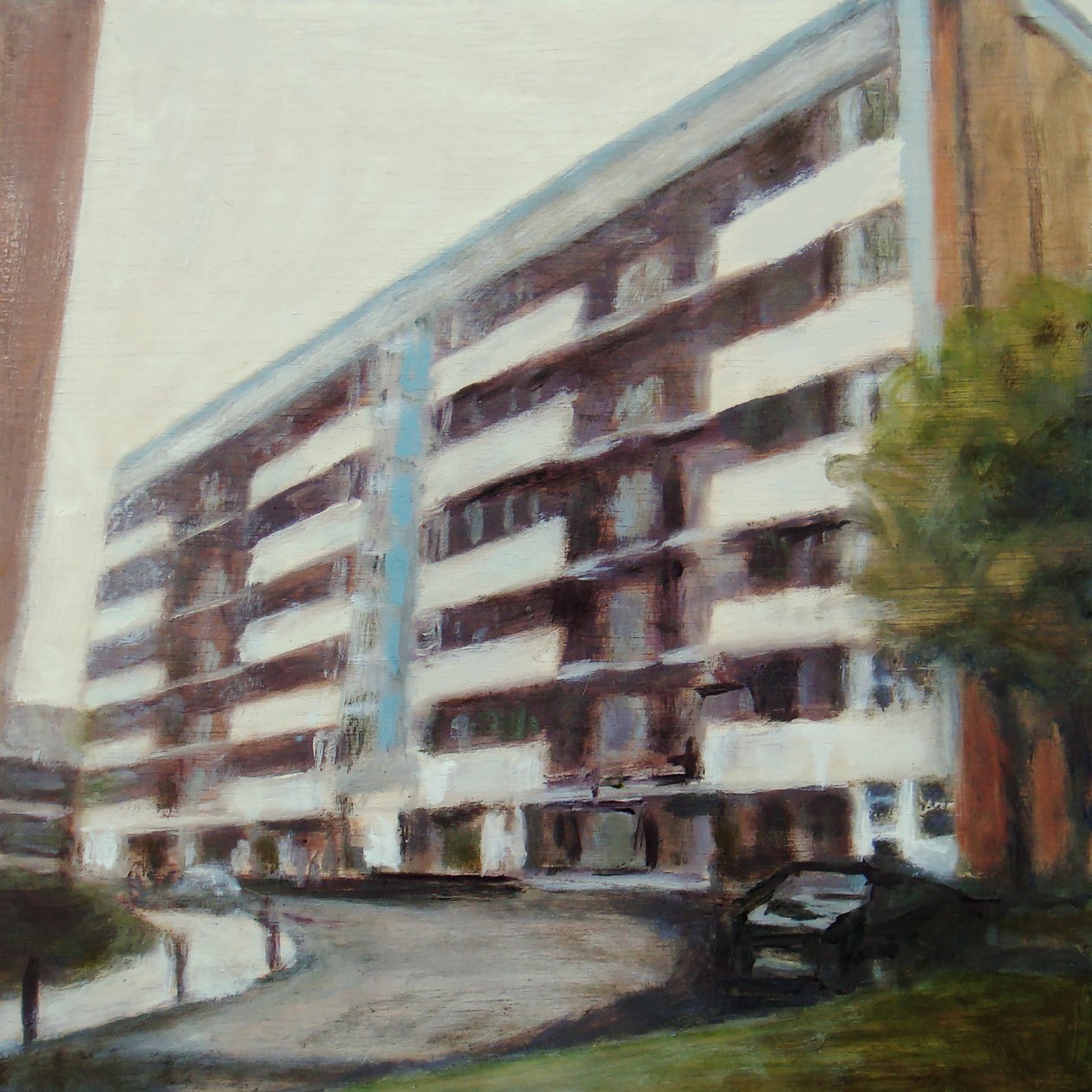 Et sted at bo 43, 2012 (olie på krydsfiner) af Trevor Burgess