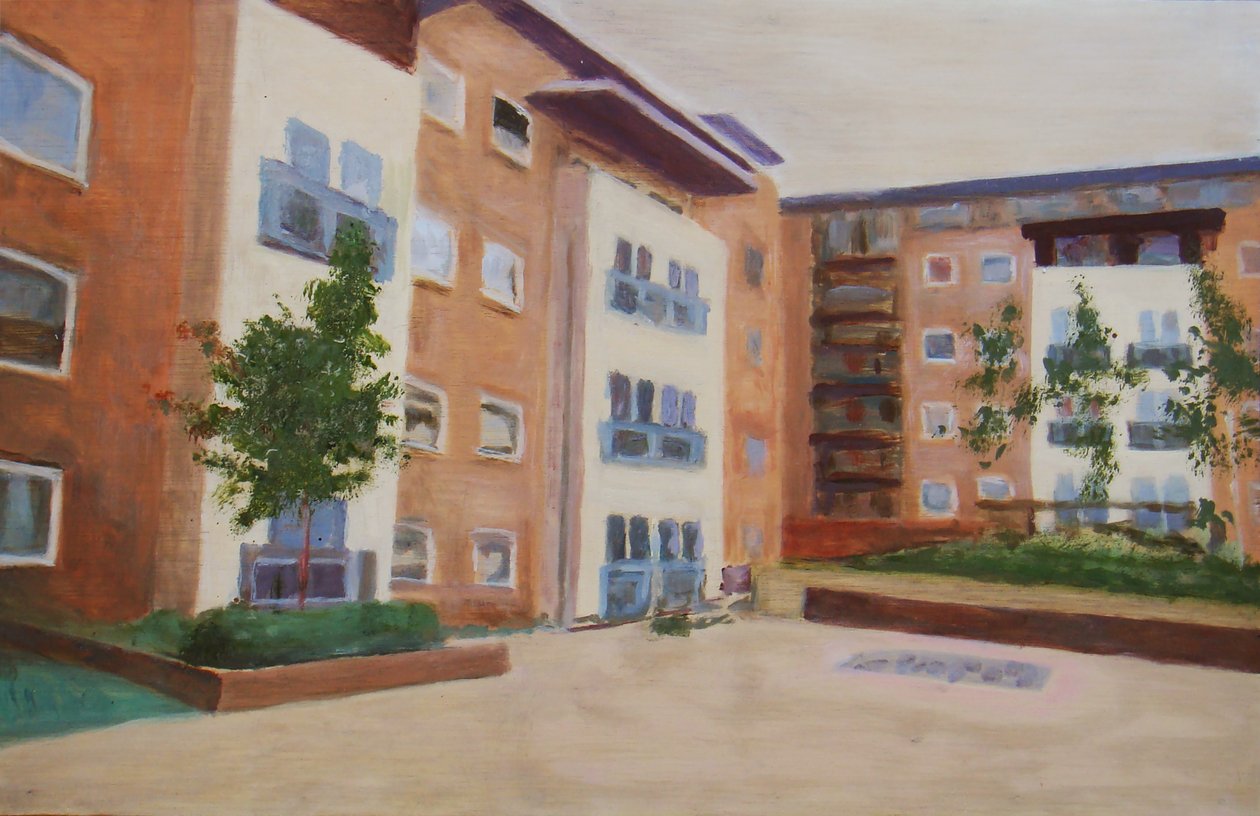 Et sted at bo 45, 2012 (olie på krydsfiner) af Trevor Burgess