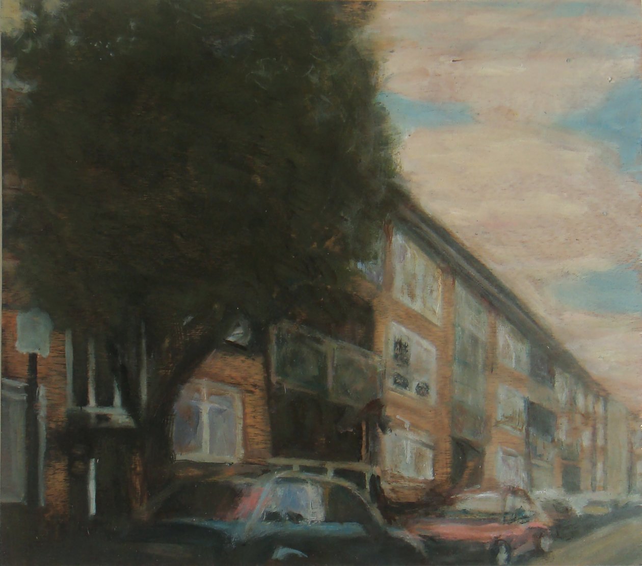 Et sted at bo 4, 2010 (olie på krydsfiner) af Trevor Burgess