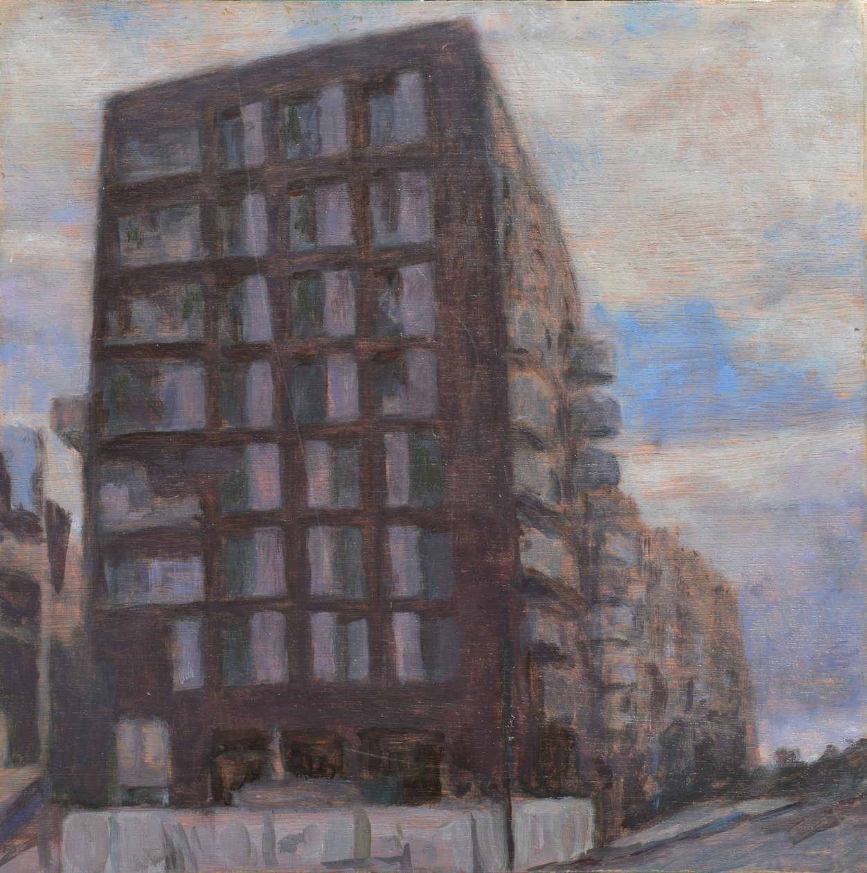 Et sted at bo 60, 2013 (olie på krydsfiner) af Trevor Burgess