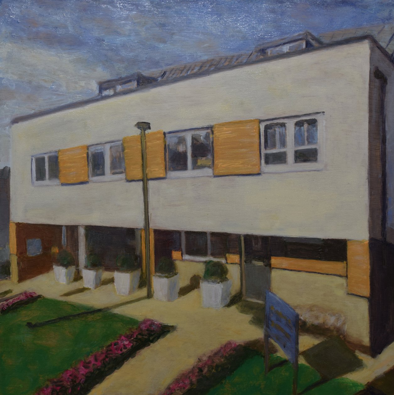 Et sted at bo 64, 2018 (olie på krydsfiner) af Trevor Burgess