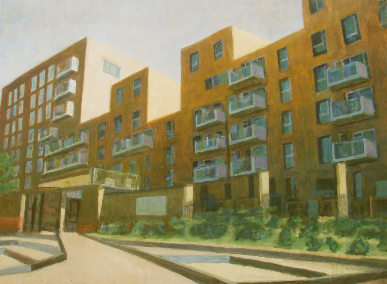 Et sted at bo L4, 2013 (olie på krydsfiner) af Trevor Burgess