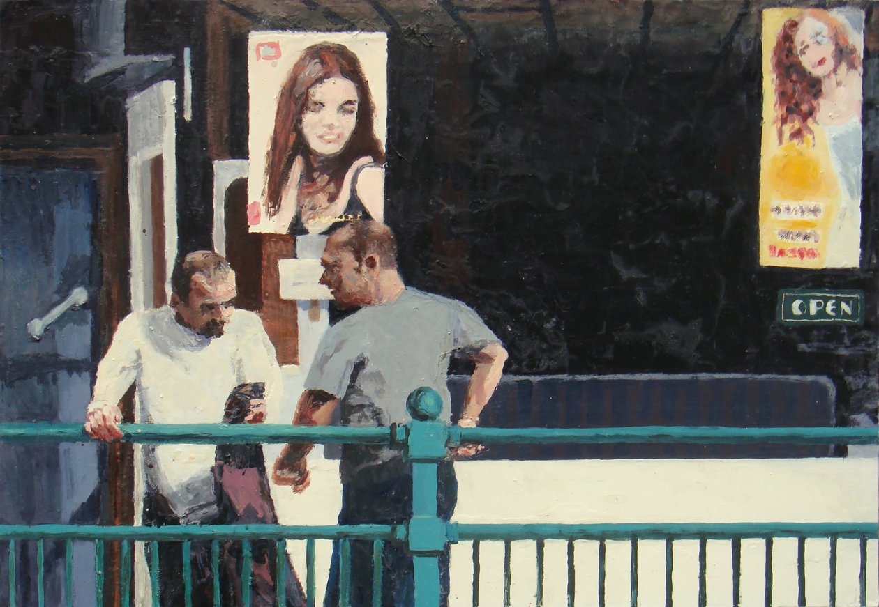 Conversation, 2006 (olie på plade) af Trevor Burgess