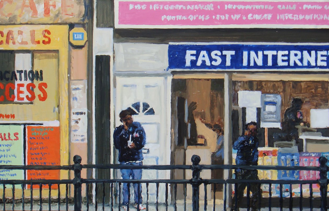 Fast calls, 2008 (olie på plade) af Trevor Burgess