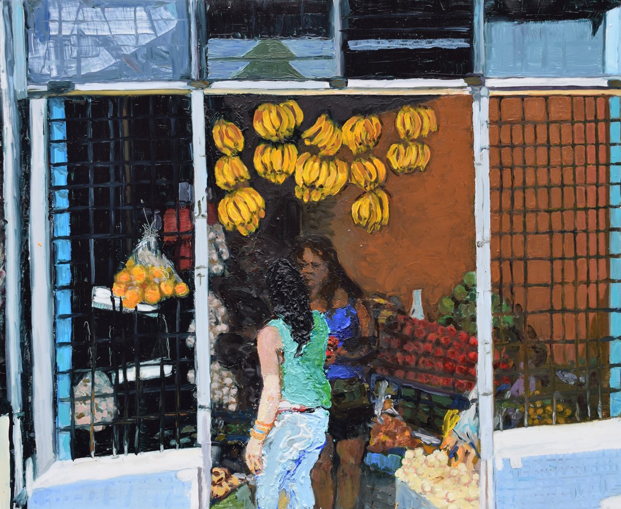 Frugtbod (San José, Costa Rica), 2016 (olie på plade) af Trevor Burgess