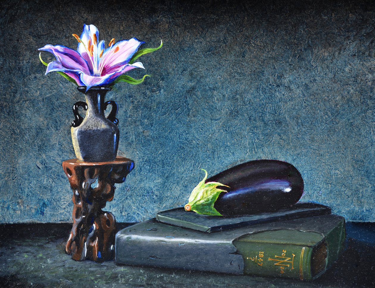 Aubergine, 2020 (olie på lærred) af Trevor Neal