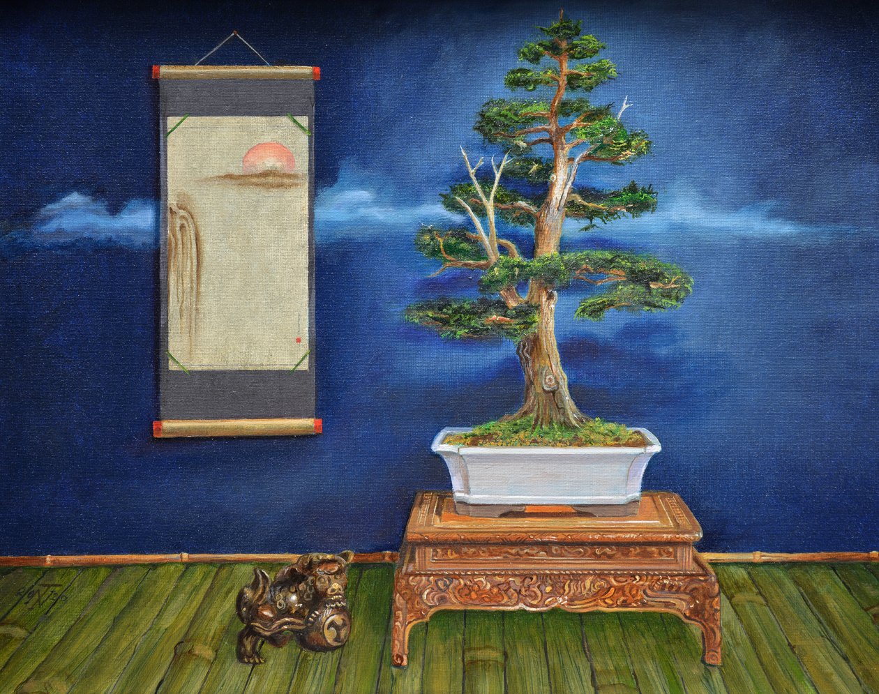Bonsai, 2020 (olie på lærred) af Trevor Neal