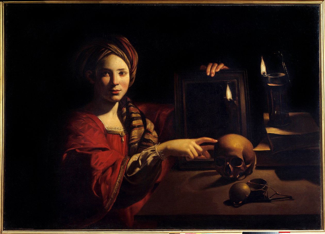 Allegory of Death or Vanity Maleri af Trophime Bigot (1579-1650) 17. århundrede. Rom, Nationalmuseet af Trophime Bigot