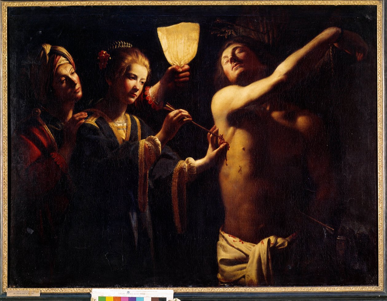 Saint Sebastian helbreder af Saint Irene Sebastian efter hendes første martyrdød og behandles af enken Irene og hendes håndtag. Maleri af Trophime Bigot kendt som Le Maitre a La Candel (17. århundrede). 1620-1630. Svag. 1,29x1,7 m. Bordeaux, Museum of Fine af Trophime Bigot