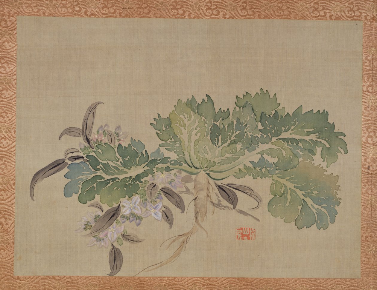En tuberose, 1851 (akvarel på silke) af Tsubaki Chinzan