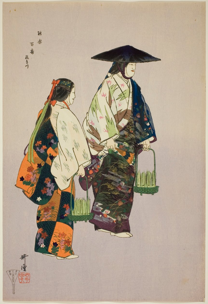 Asukagawa, fra serien "One Hundred No Dramas (Nogaku hyakuban)" af Tsukioka Kogyo