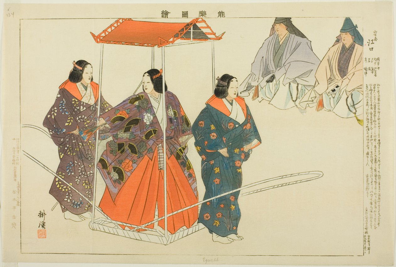Eguchi, fra serien "Pictures of No Performances (Nogaku Zue)" af Tsukioka Kogyo
