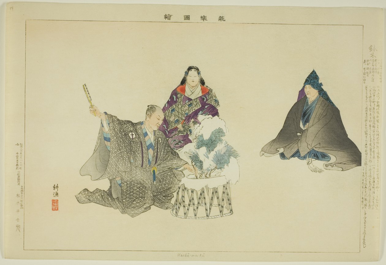 Hachi-maki, fra serien "Pictures of No Performances (Nogaku Zue)" af Tsukioka Kogyo
