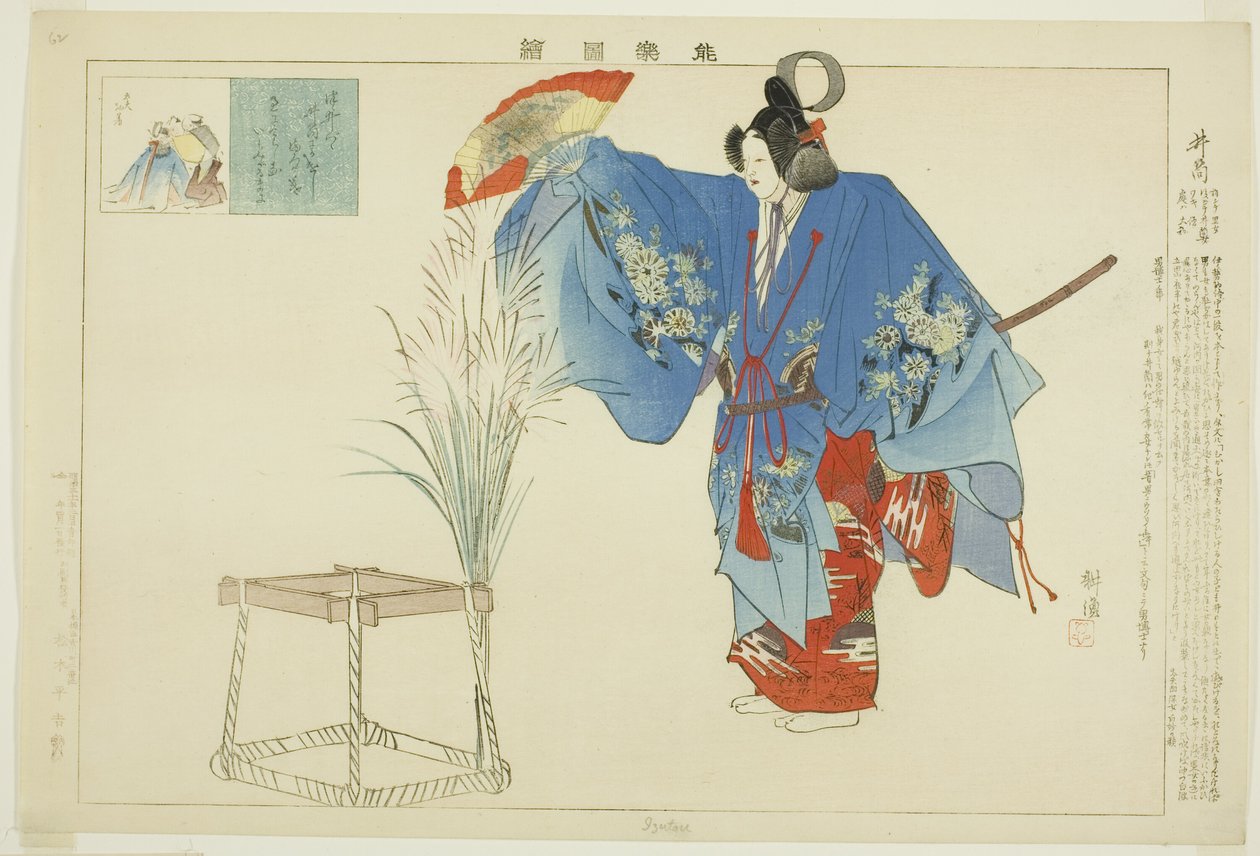 Izutsu, fra serien "Pictures of No Performances (Nogaku Zue)" af Tsukioka Kogyo