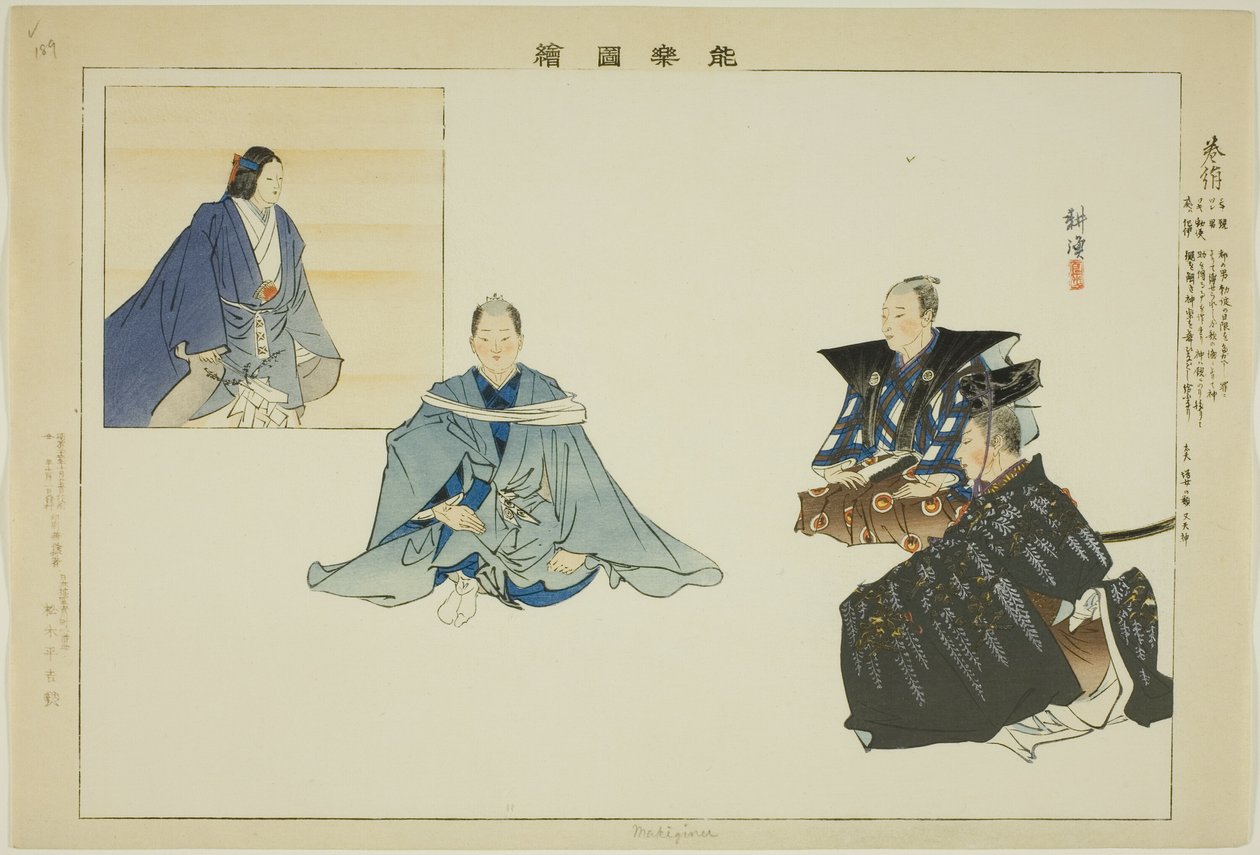 Makiginu, fra serien "Pictures of No Performances (Nogaku Zue)" af Tsukioka Kogyo