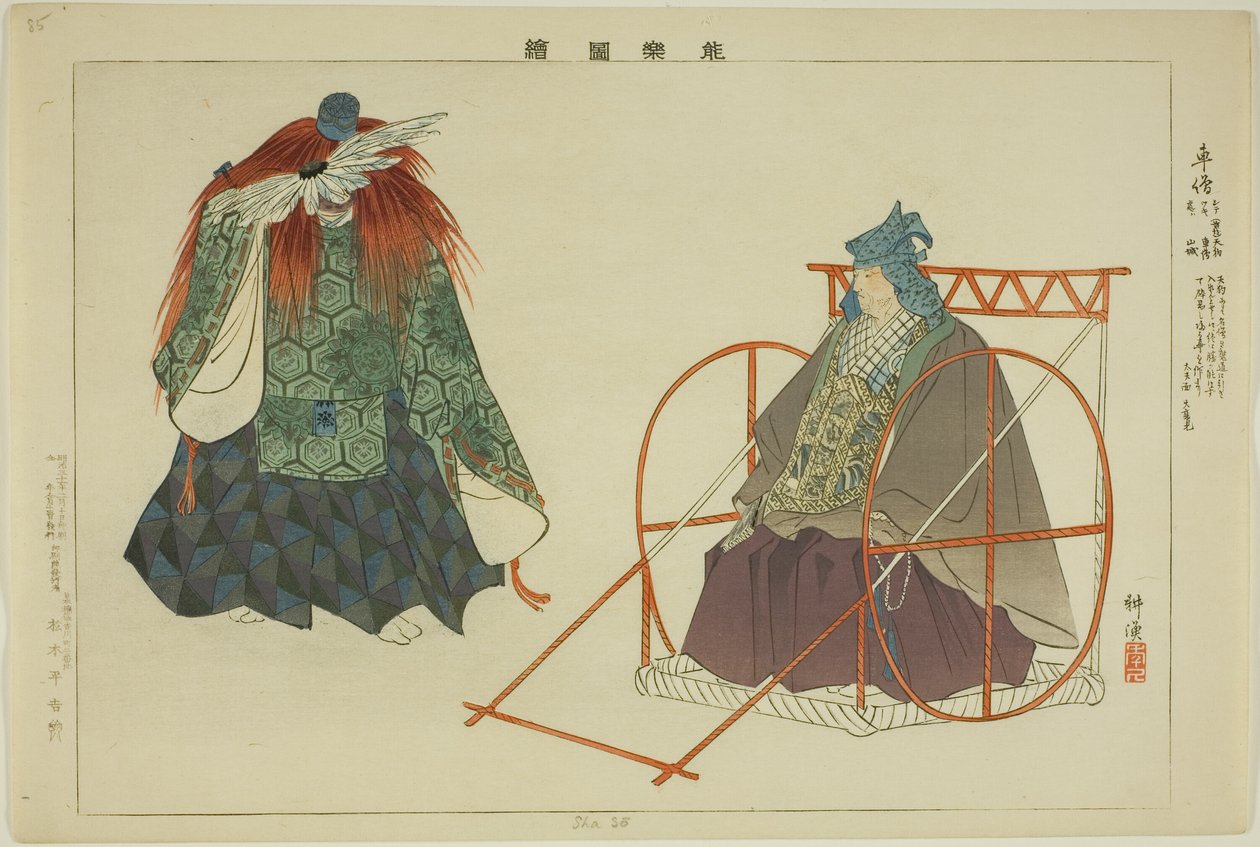 Shaso, fra serien "Pictures of No Performances (Nogaku Zue)" af Tsukioka Kogyo