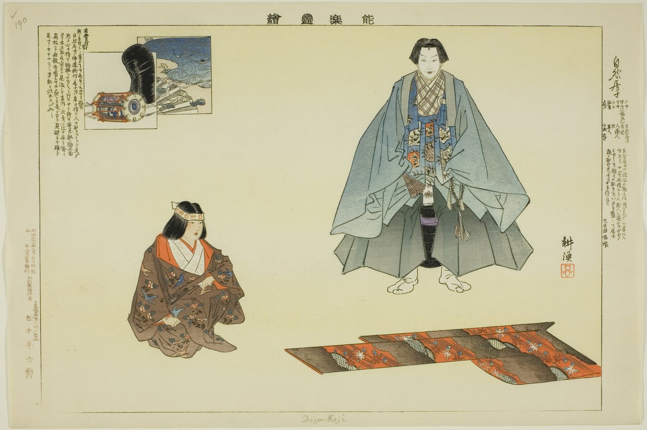Shizen Koji, fra serien "Pictures of No Performances (Nogaku Zue)" af Tsukioka Kogyo