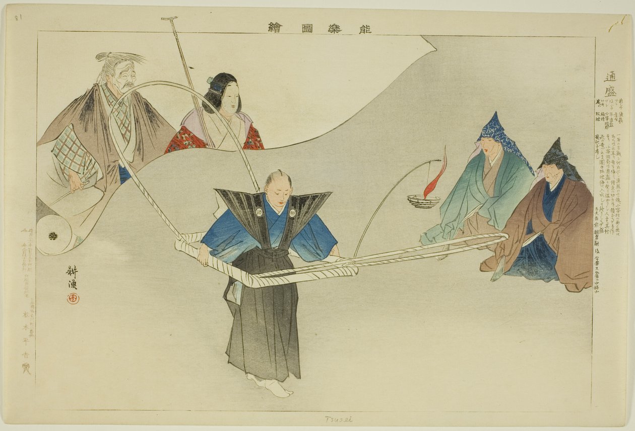 Tsusei, fra serien "Pictures of No Performances (Nogaku Zue)" af Tsukioka Kogyo