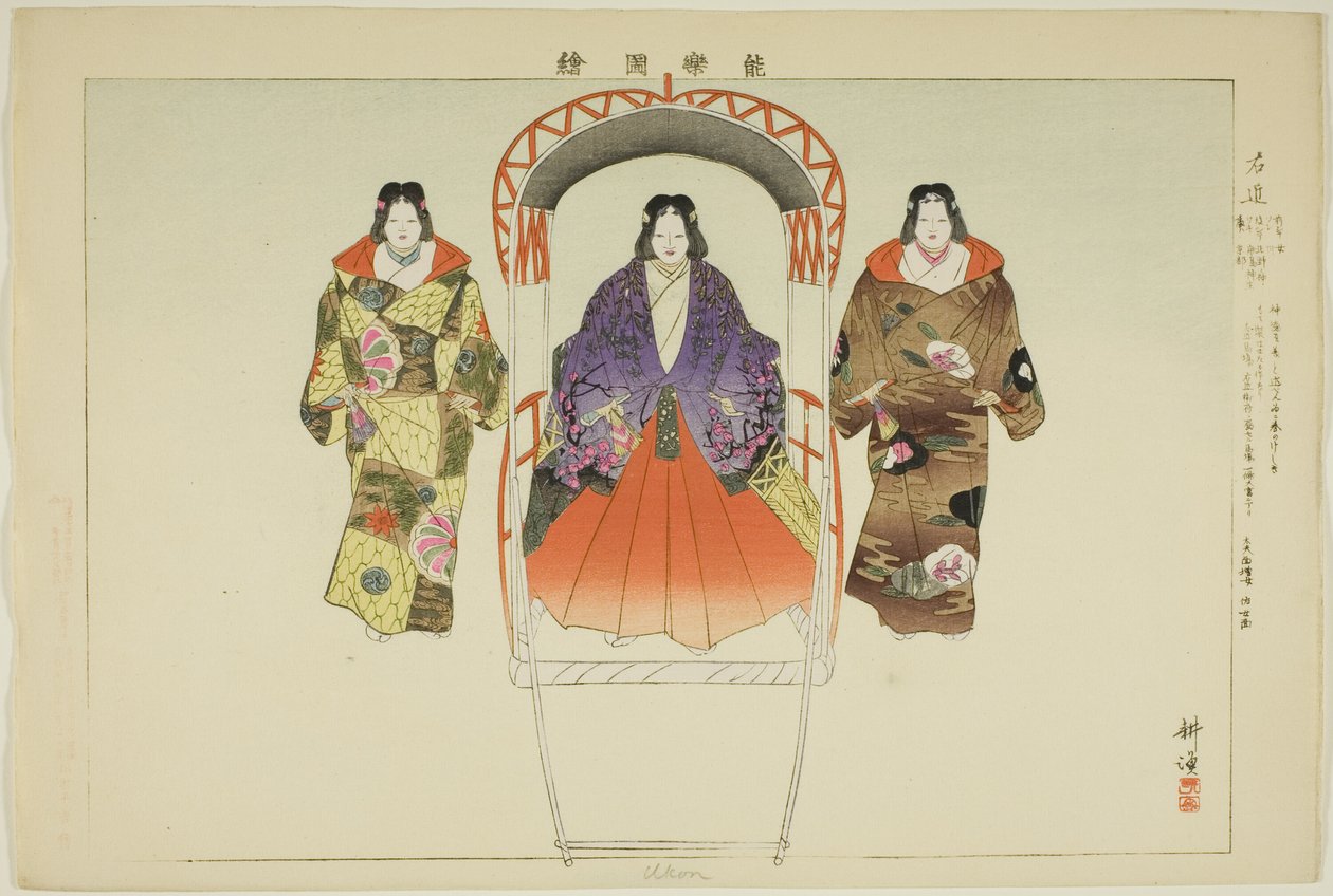 Ukon, fra serien "Pictures of No Performances (Nogaku Zue)" af Tsukioka Kogyo