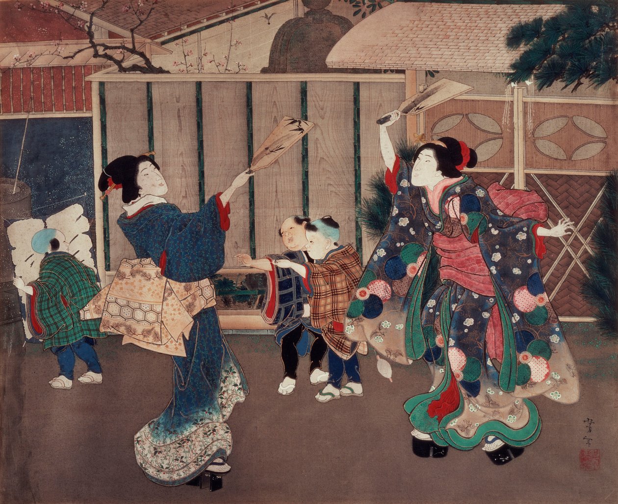 Januar: fejring af nytåret af Tsukioka Yoshitoshi