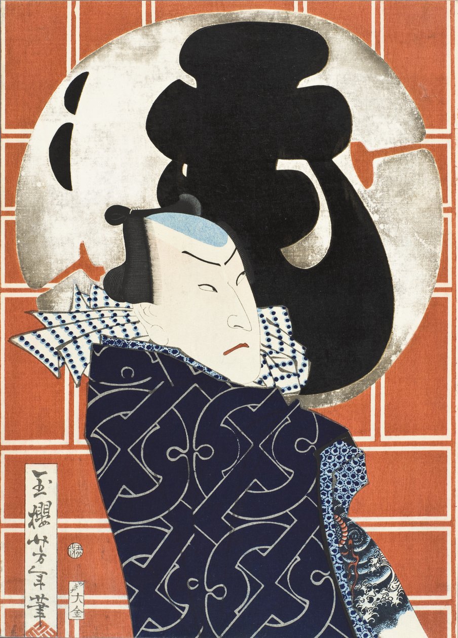 Skuespilleren Bandō Hikosaburō V og Mo-truppen af Tsukioka Yoshitoshi