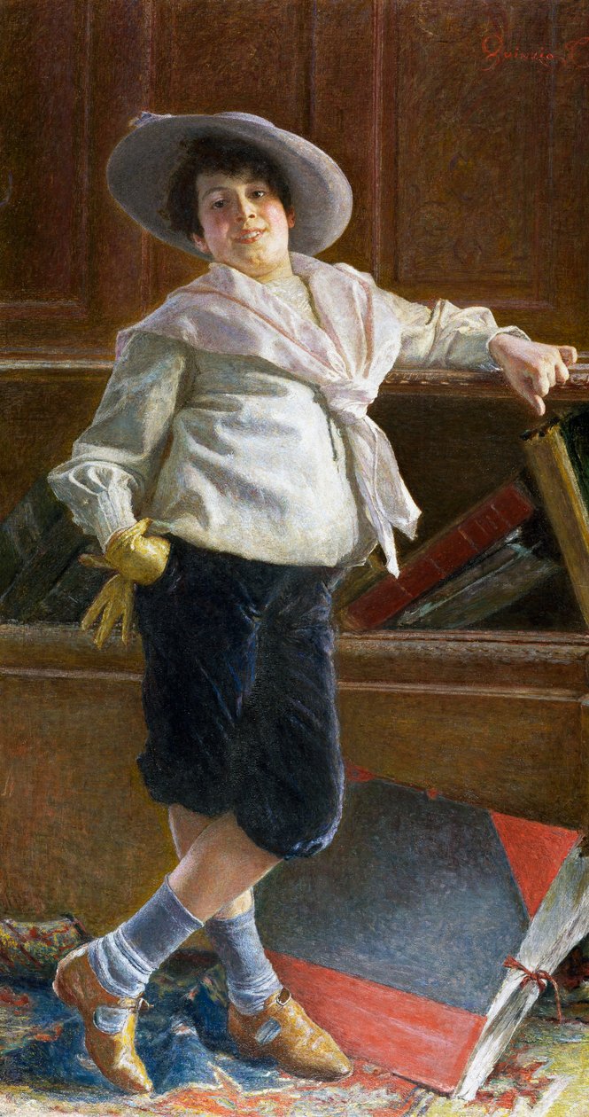 Portræt af ung mand, maleri af Tullio Salvatore Quinzio (1858-1918), olie på lærred, 80x100 cm af Tullio Salvatore Quinzio