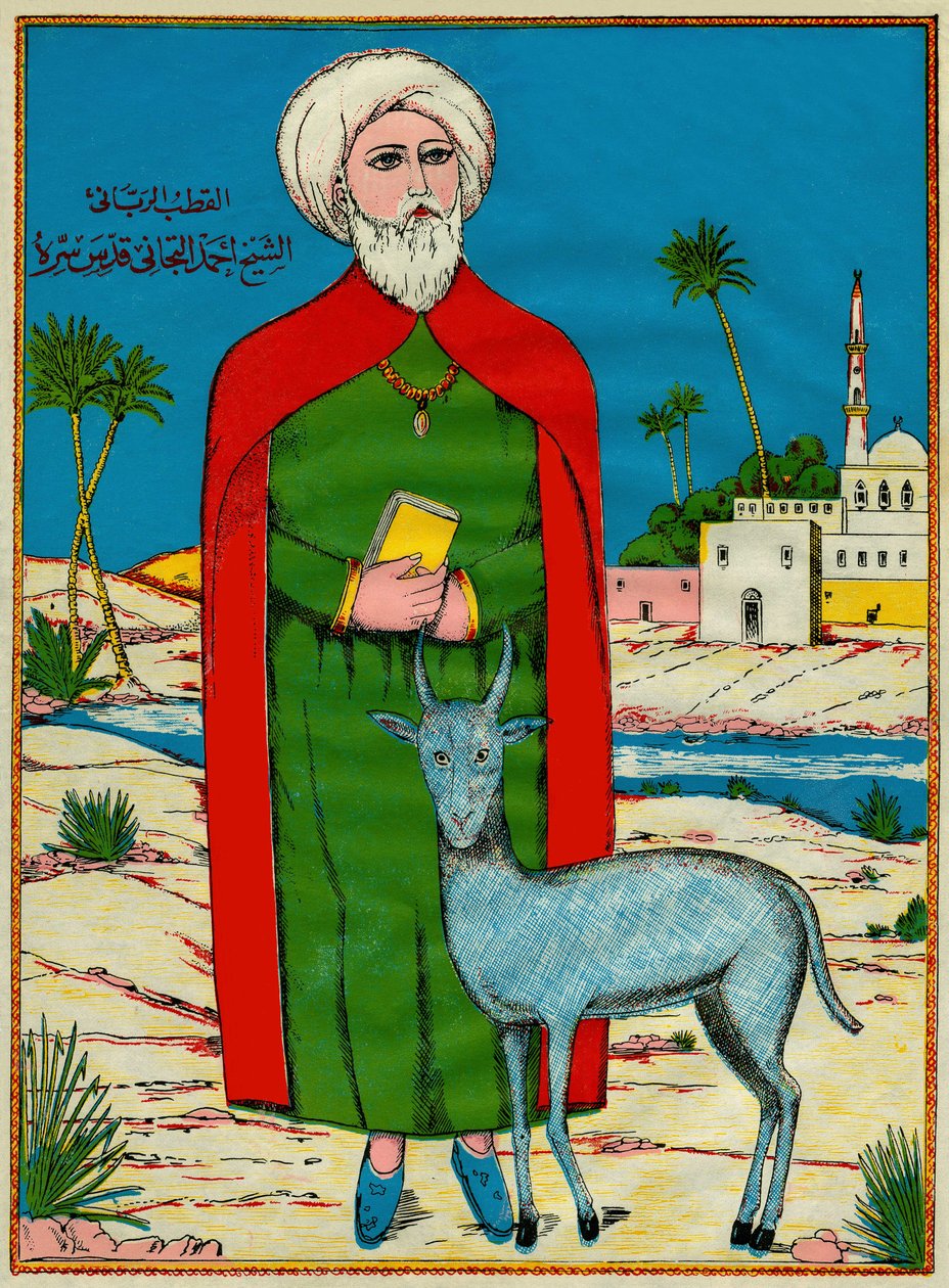 Sheikh Sidi Ahmed al-Tijani, grundlægger af en sunni-marmeladefabrik Al-Tirania (Tijaniyya), i det 18. århundrede. Populære billeder, Tunesien af Tunisian School