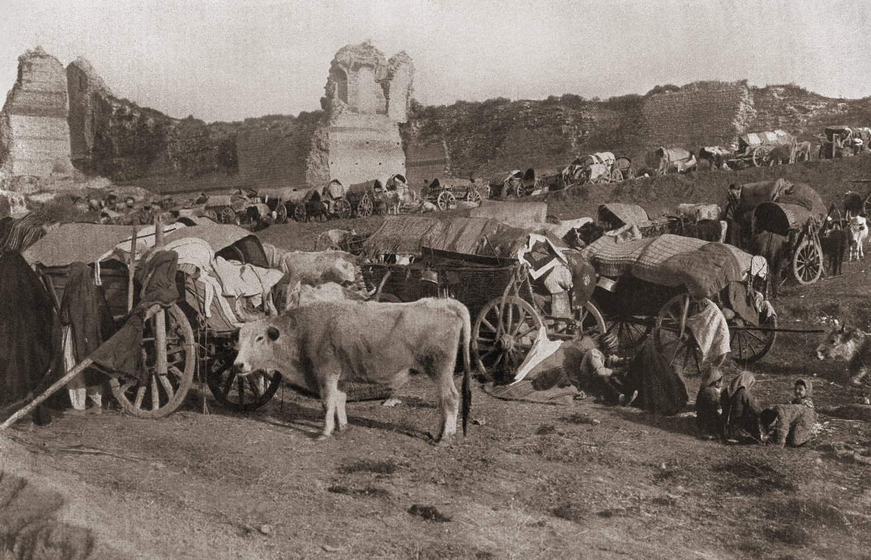Lejr for tyrkiske flygtninge, 1912 af Turkish Photographer
