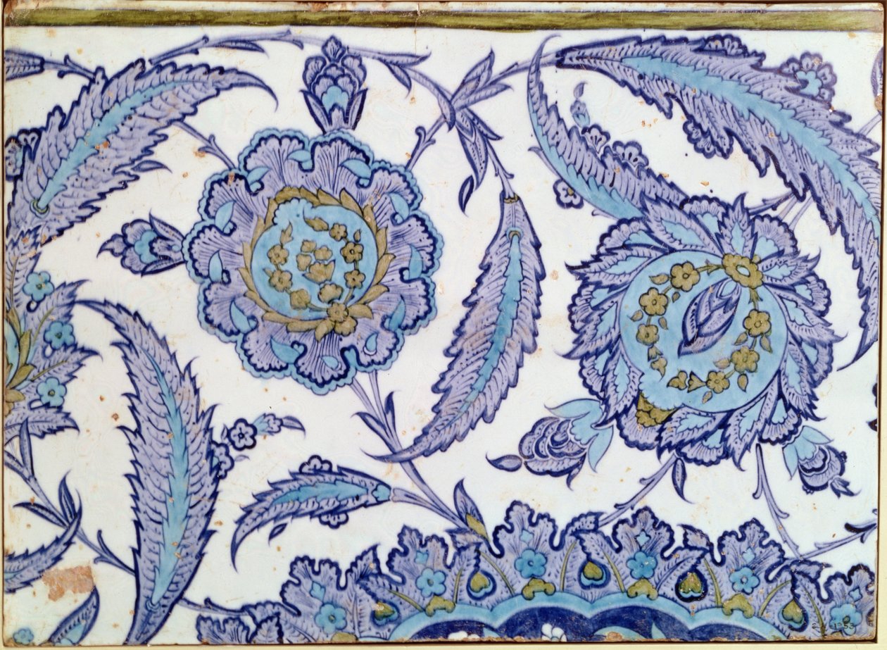 Isnik lertøj flise, c.1520-50 af Turkish School