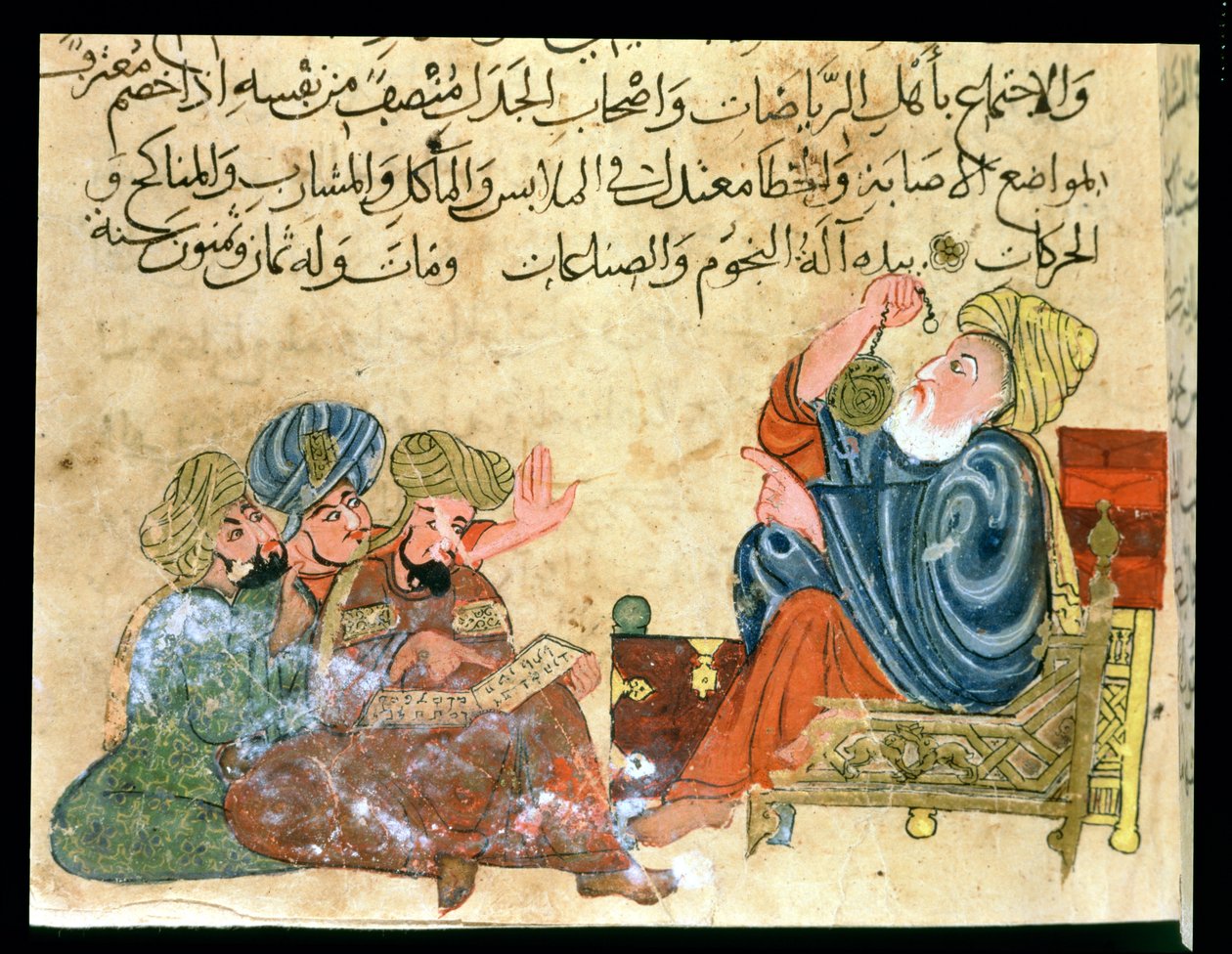 MS Ahmed III 3206 Aristoteles undervisning, illustration fra 