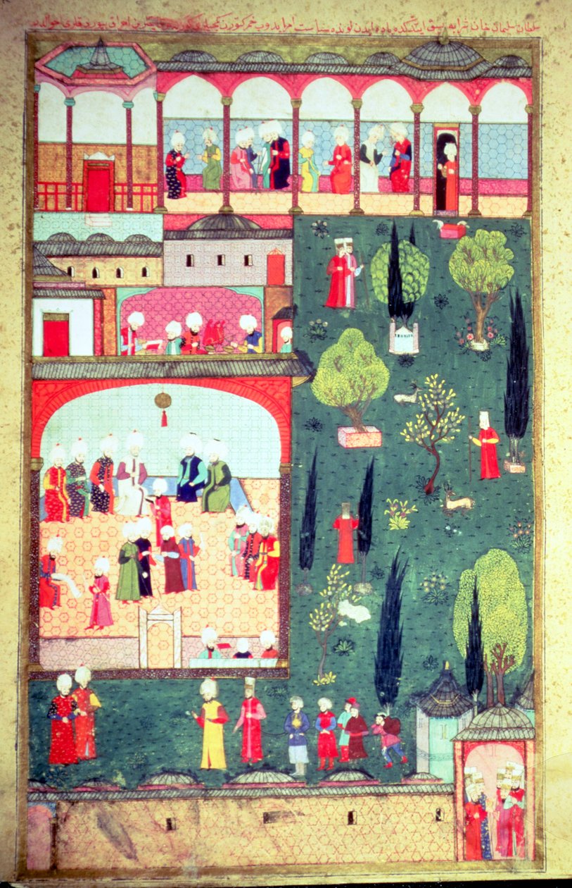 H 1524 f.242r Ministerrådet i Topkapi-paladset, fra 