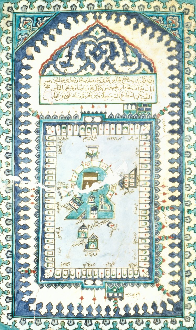 Iznik flise med en repræsentation af Mekka (keramik) af Turkish School