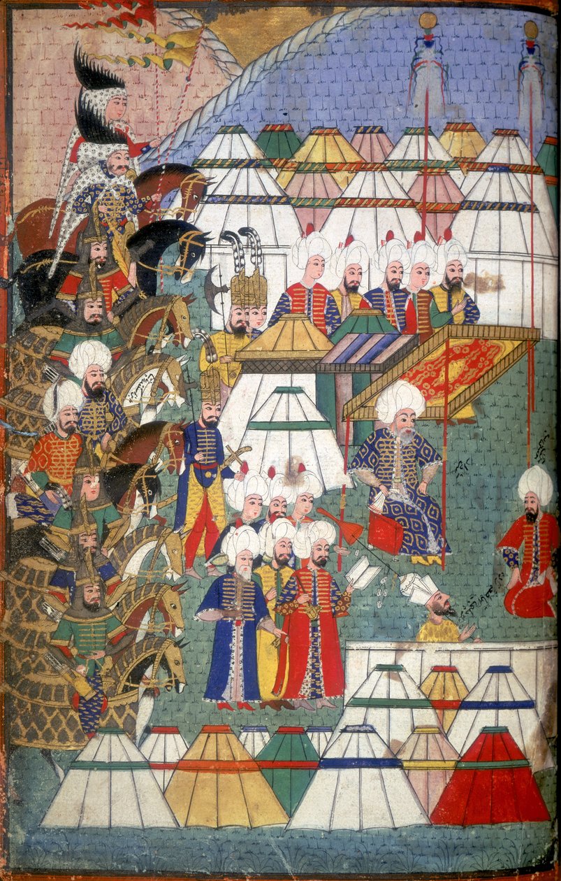 Lala Mustafa Pasha i sin lejr efter sin sejr ved Kars, illustration fra 