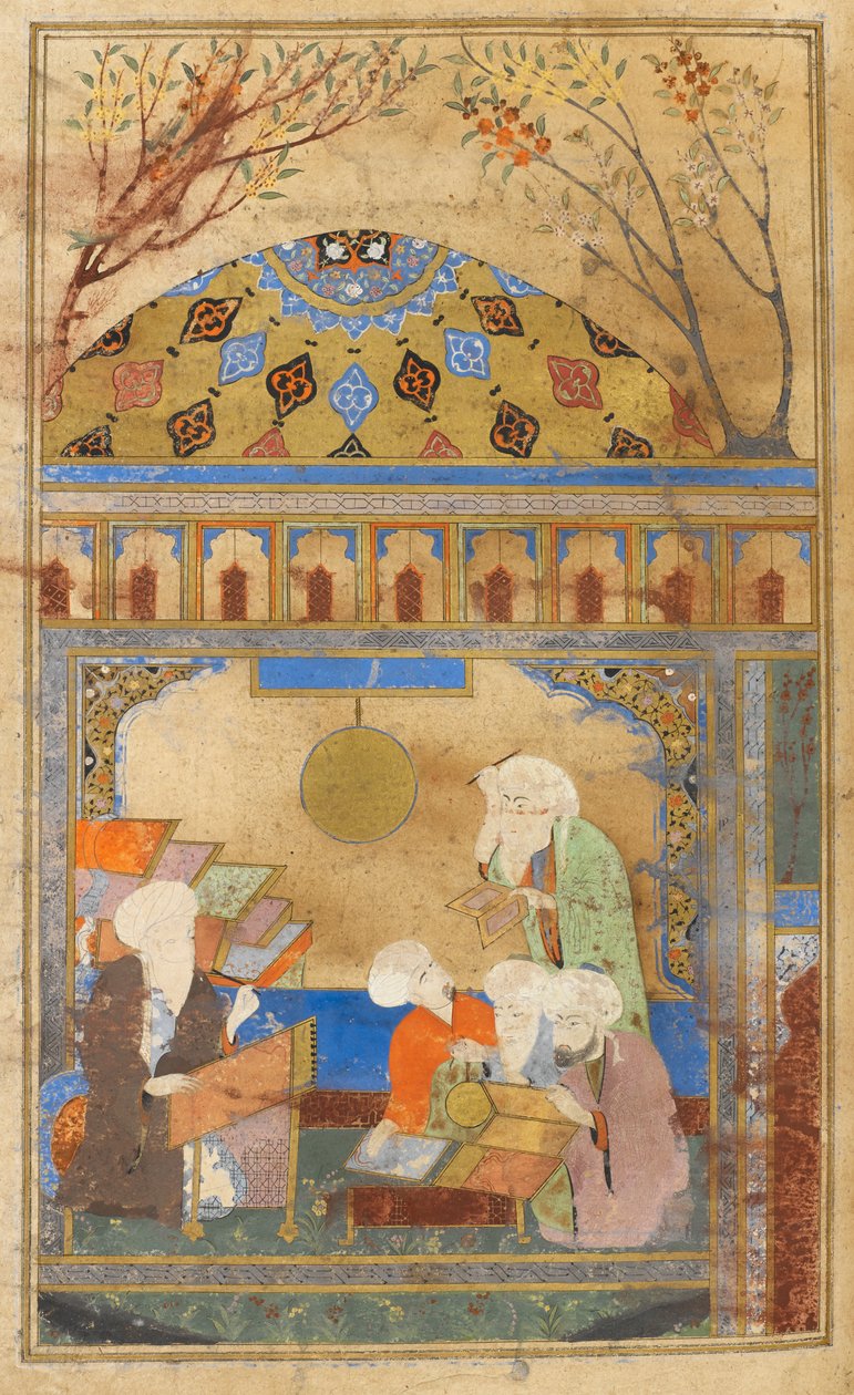 Nasireddins observatorium ved Meraga. Nasireddin Tusi (d.1274) og de fire mænd, der oprettede observatoriet. af Turkish School