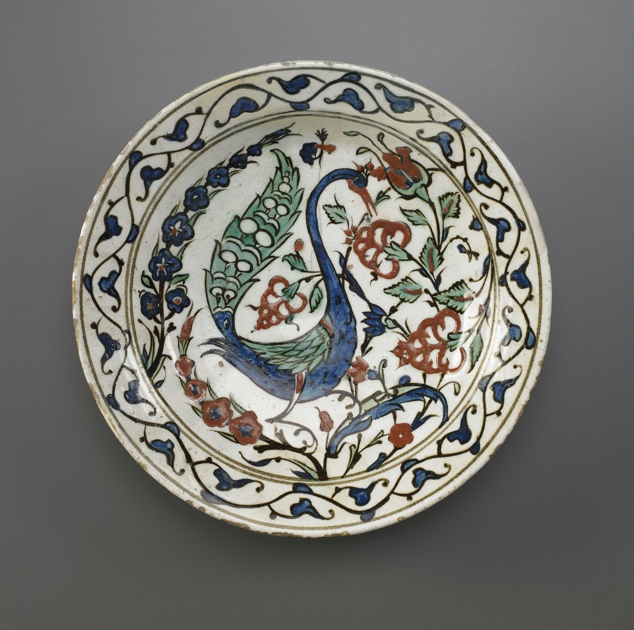 Plade, Iznik, osmannisk dynasti, slutningen af det 16.-begyndelsen af det 17. århundrede (keramik) af Turkish School